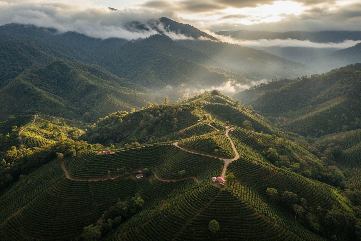 Costa Rica cafea aerial