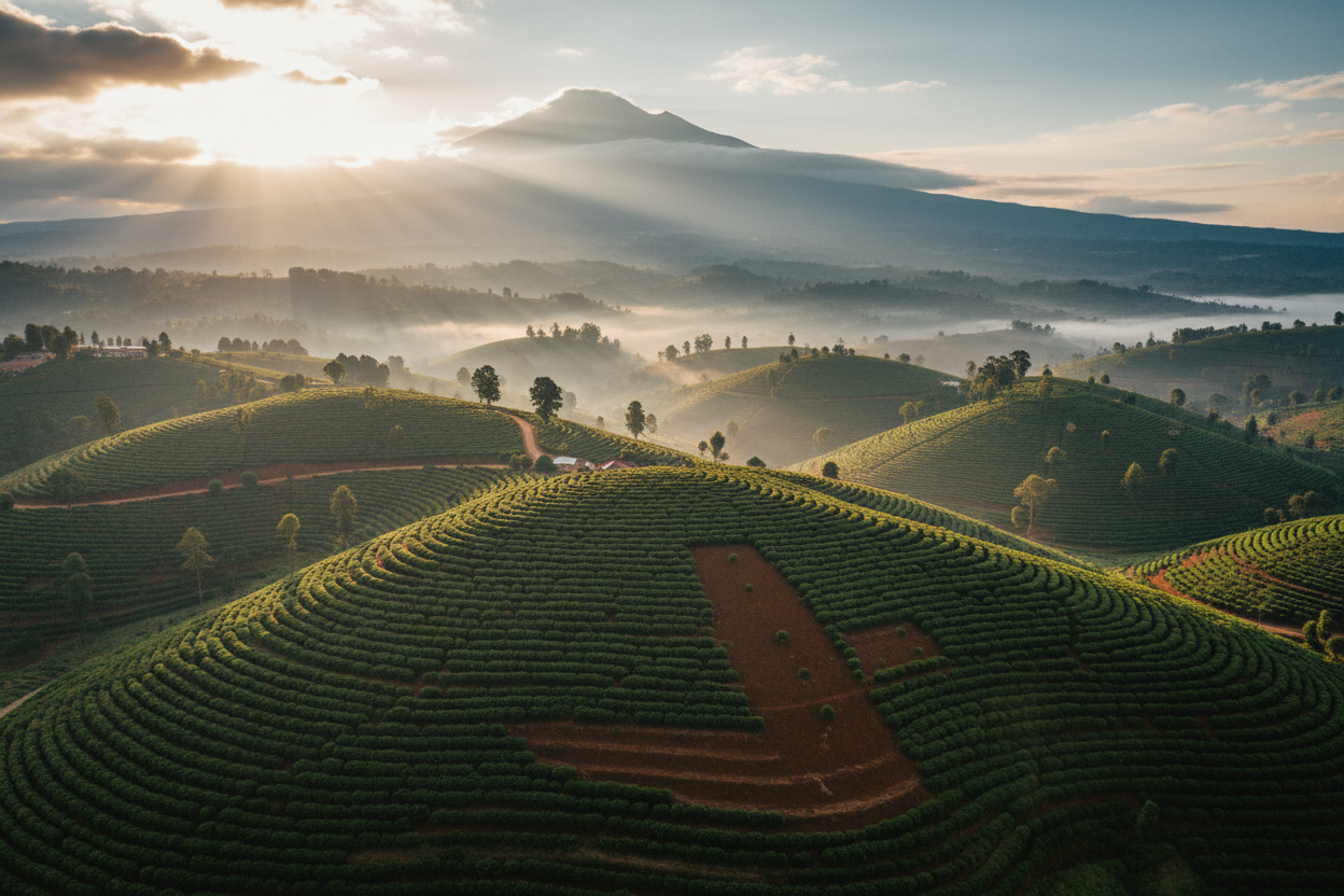 Kenya cafea aerial Nyeri